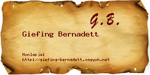 Giefing Bernadett névjegykártya