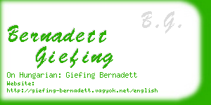 bernadett giefing business card